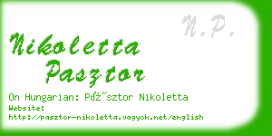 nikoletta pasztor business card